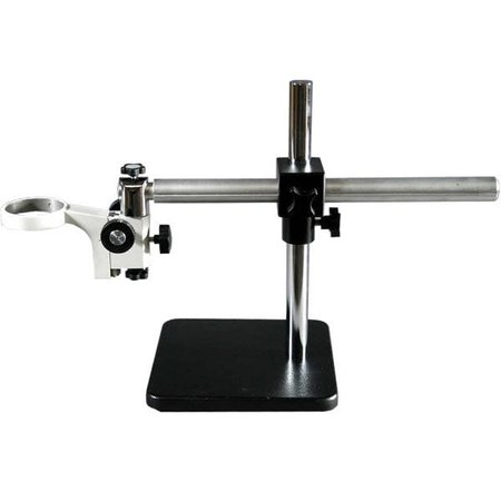 AMSCOPE Single Arm Boom Stand for Stereo Microscopes - Aluminum Arm, Tube Mount, 84mm Focus Block BSS-120A-FR-84